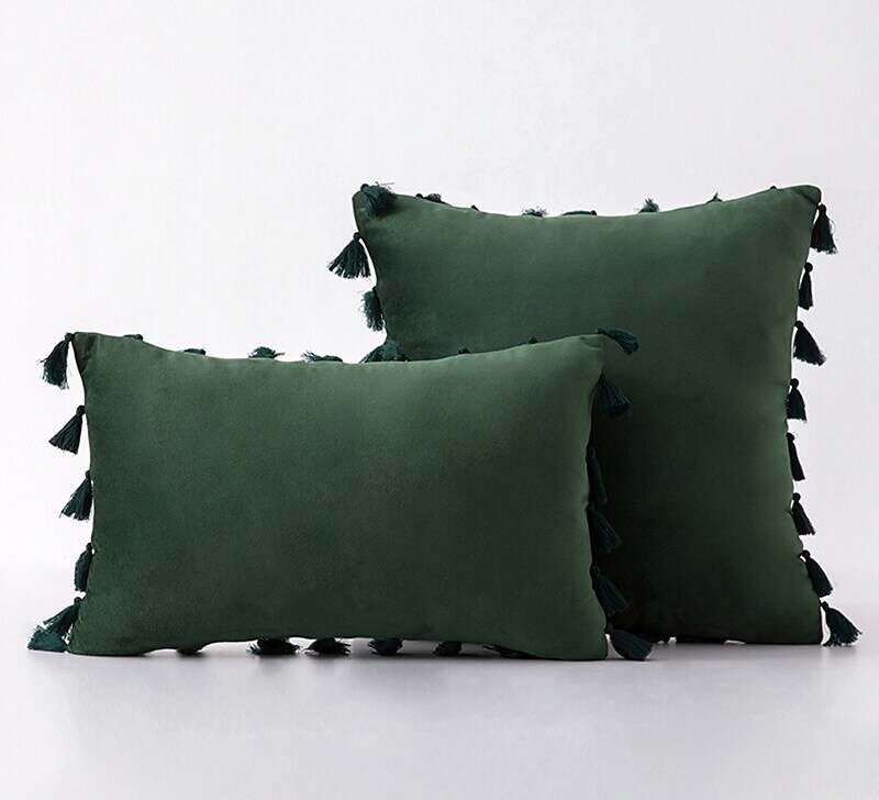 1 pcs Velvet Fringe Pillowcase Cover