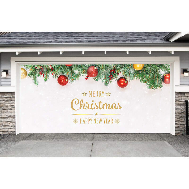 Merry Christmas garage door banner ornament