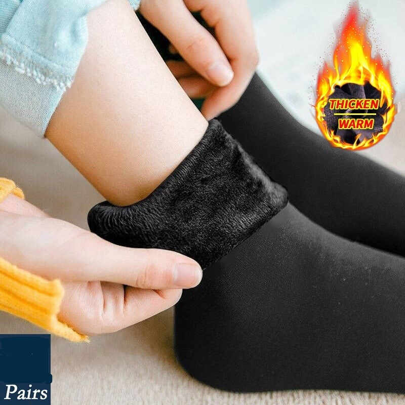 Buy 1 (2 pairs), Get 1pair  Velvet Women Winter Warm Thicken Thermal Socks (2pairs)