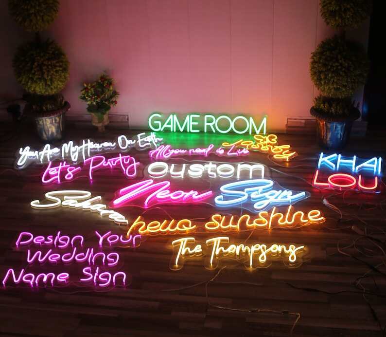 Custom Neon Sign | Neon Sign | Wedding Signs | Name Neon Sign | LED Neon Light Sign | Wedding Bridesmaid Gifts | Wall Decor | Home Decor