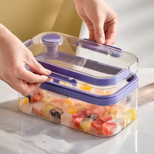 2 In 1 Press Ice Cube Making Mould andStorage Box with Lid Portable