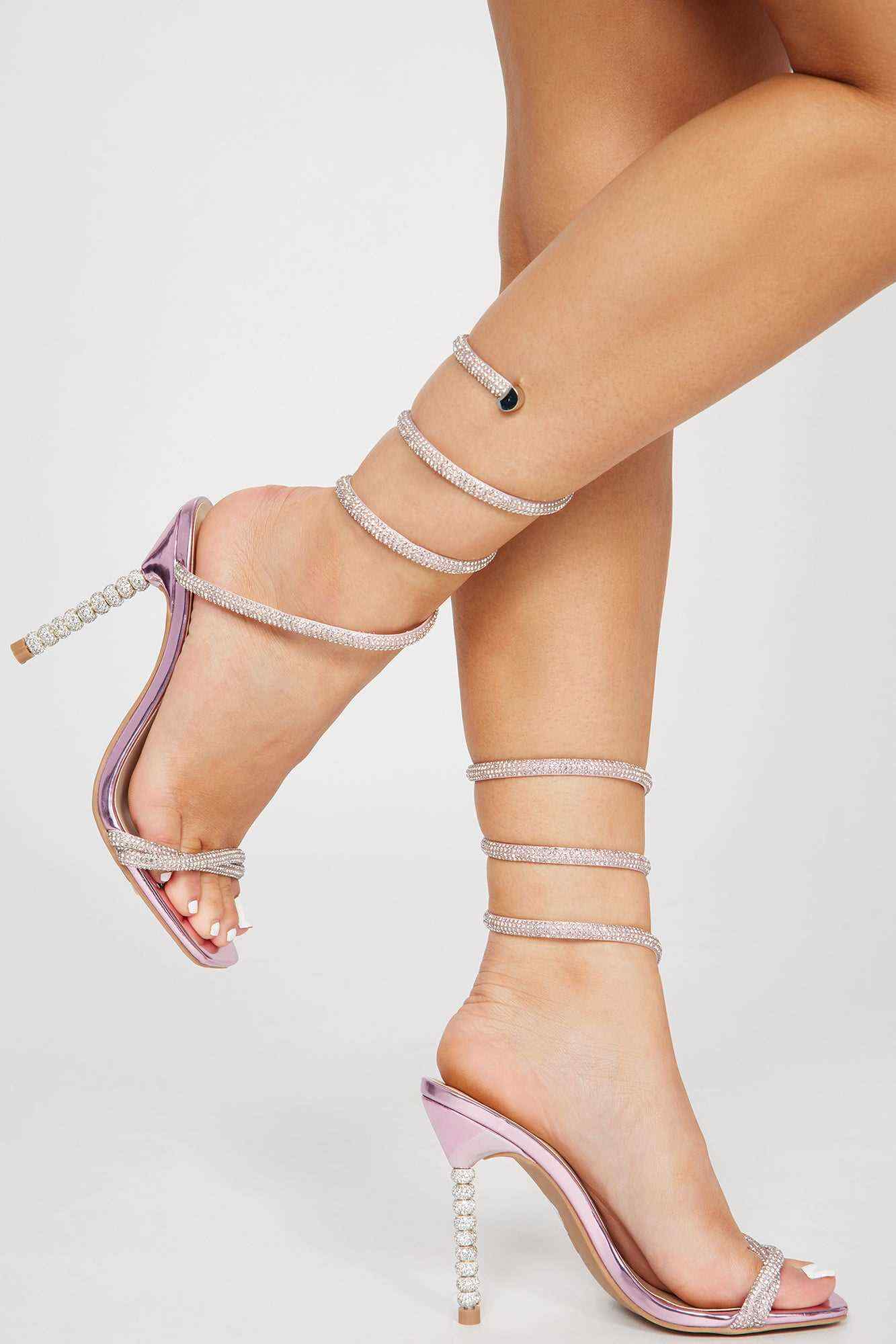 Overnight Party Strappy Heeled Sandals   Pink