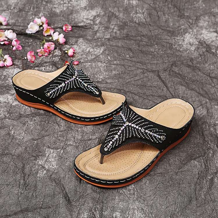 Women's Soft Footbed Orthopedic Arch-Support fishbone pattern sandals