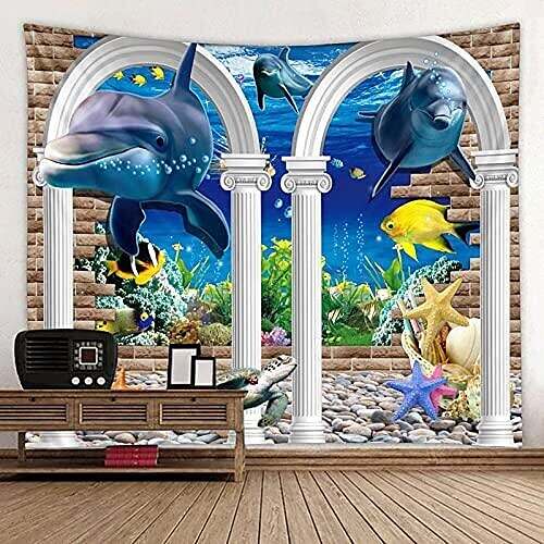 3D  underwater world Wall Tapestry Art Decor