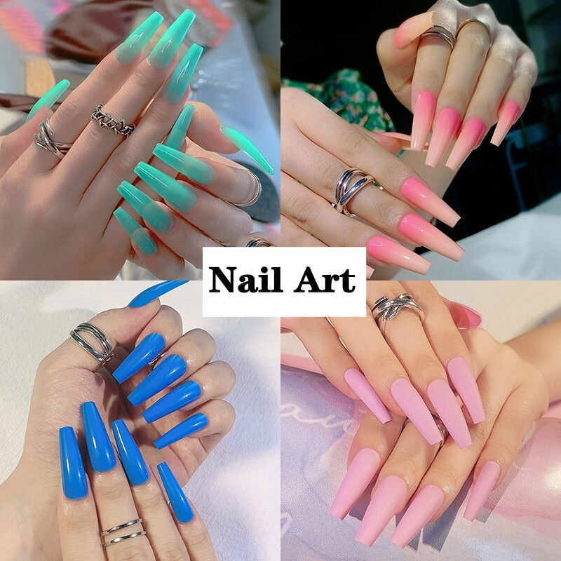 24 pcs/box matte ballerina false nails