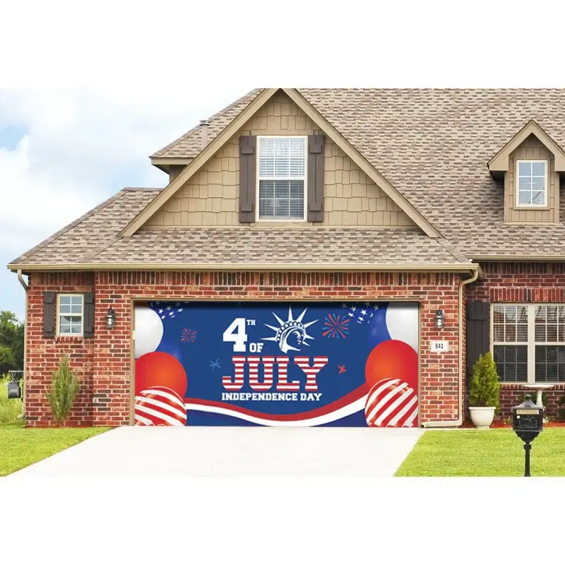 Patriotic Independence Day Flag Garage Door Banner Mural