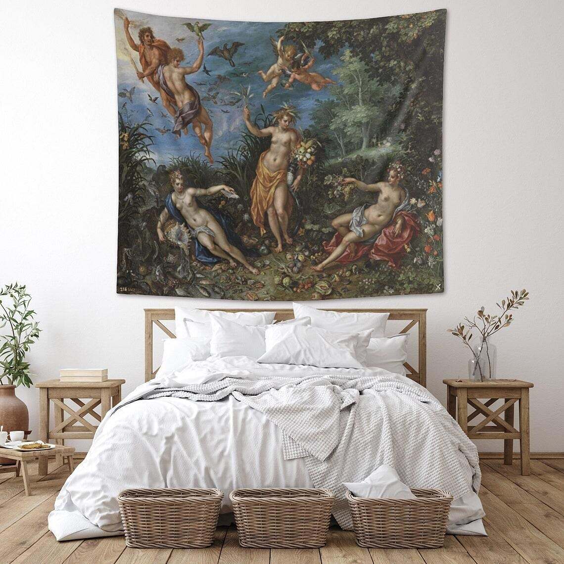 Medieval Painting Wall Tapestry Art Decor