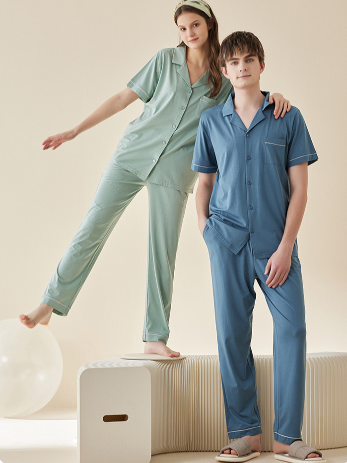 Modal V Neck Plain Sports Short Pajama Set