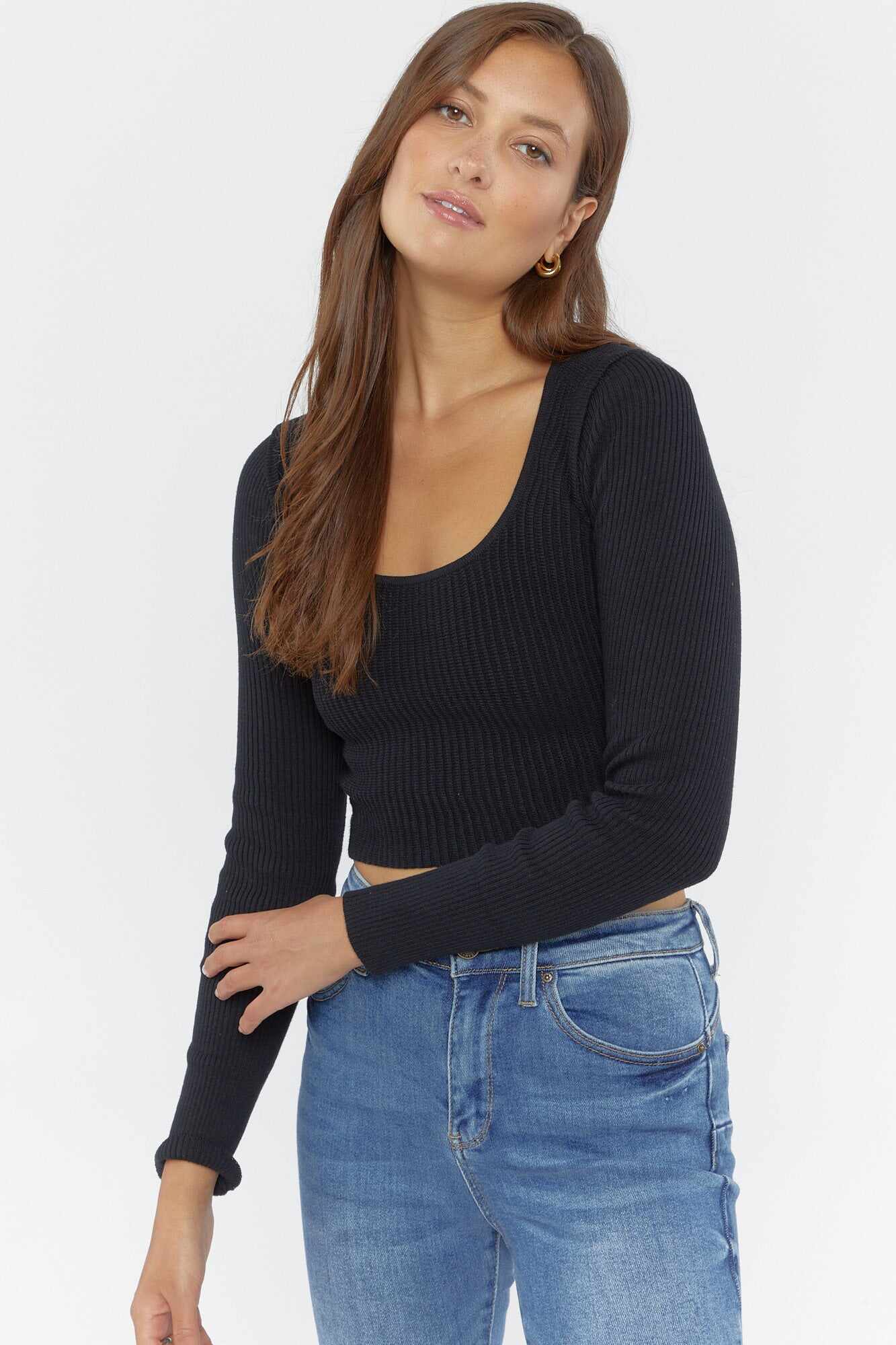 Women Apparel | Ribbed Cropped Sweater Black Forever21 - AH44199
