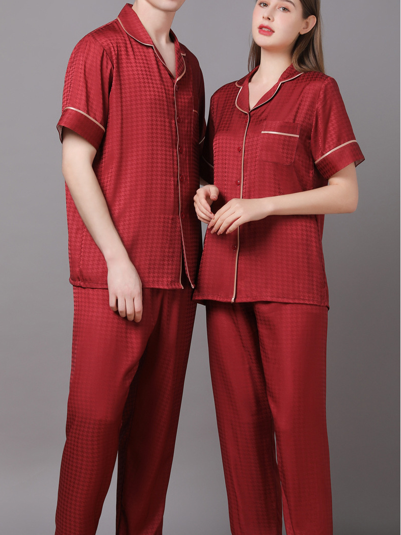 Regular Sleeve Others Casual Plain Regular Fit Matching Couple Pajama Set