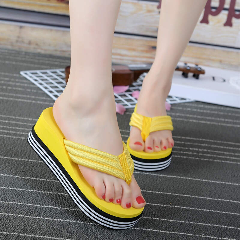 Women Strip Heel Wedge Summer Sandals