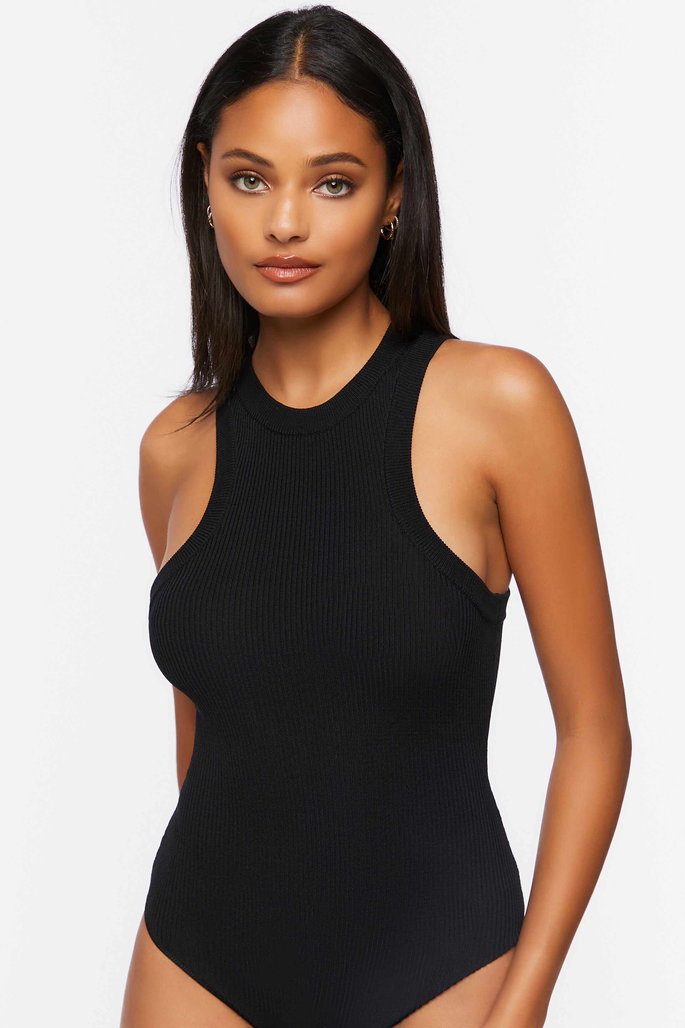 Women Apparel | Sweater-Knit Racerback Bodysuit Tan Forever21 - FZ48617