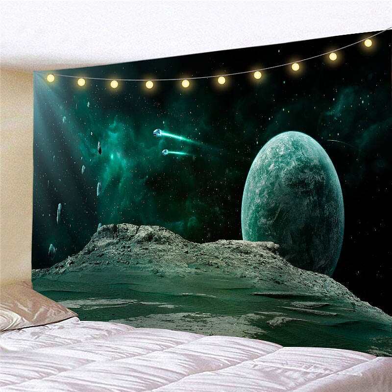 Landscape LED Lights Wall Tapestry Art Decor Galaxy Universe Print