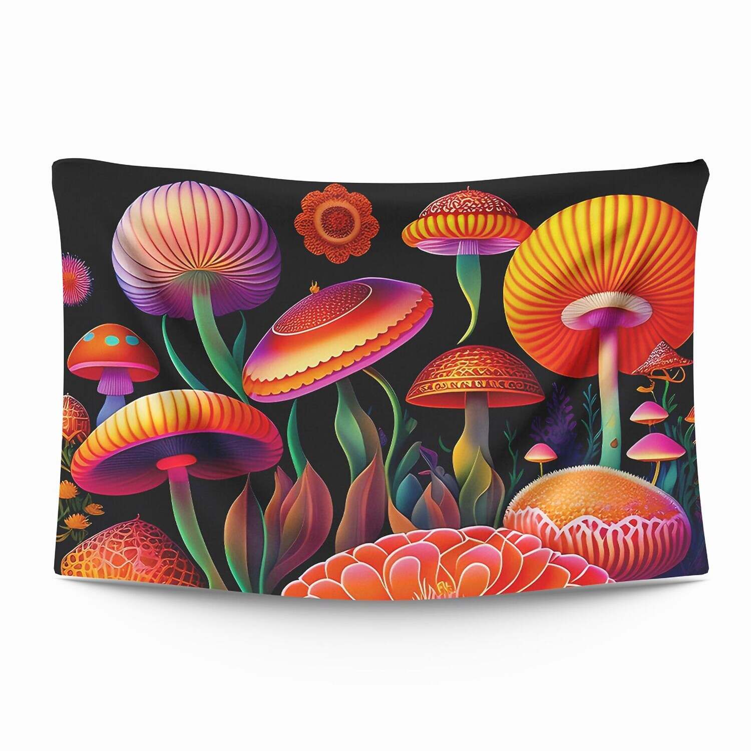 Trippy Mushroom Wall Tapestry Art Decor