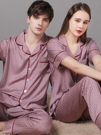 Regular Sleeve Others Casual Plain Regular Fit Matching Couple Pajama Set