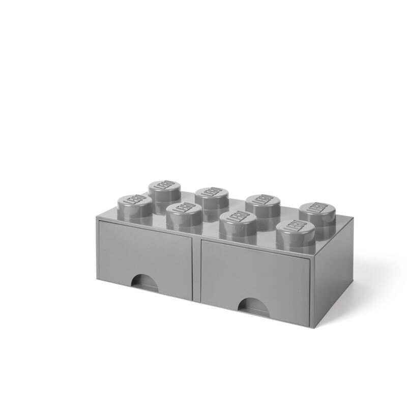 LEGO 8-Stud Medium Stone Gray Storage Brick Drawer