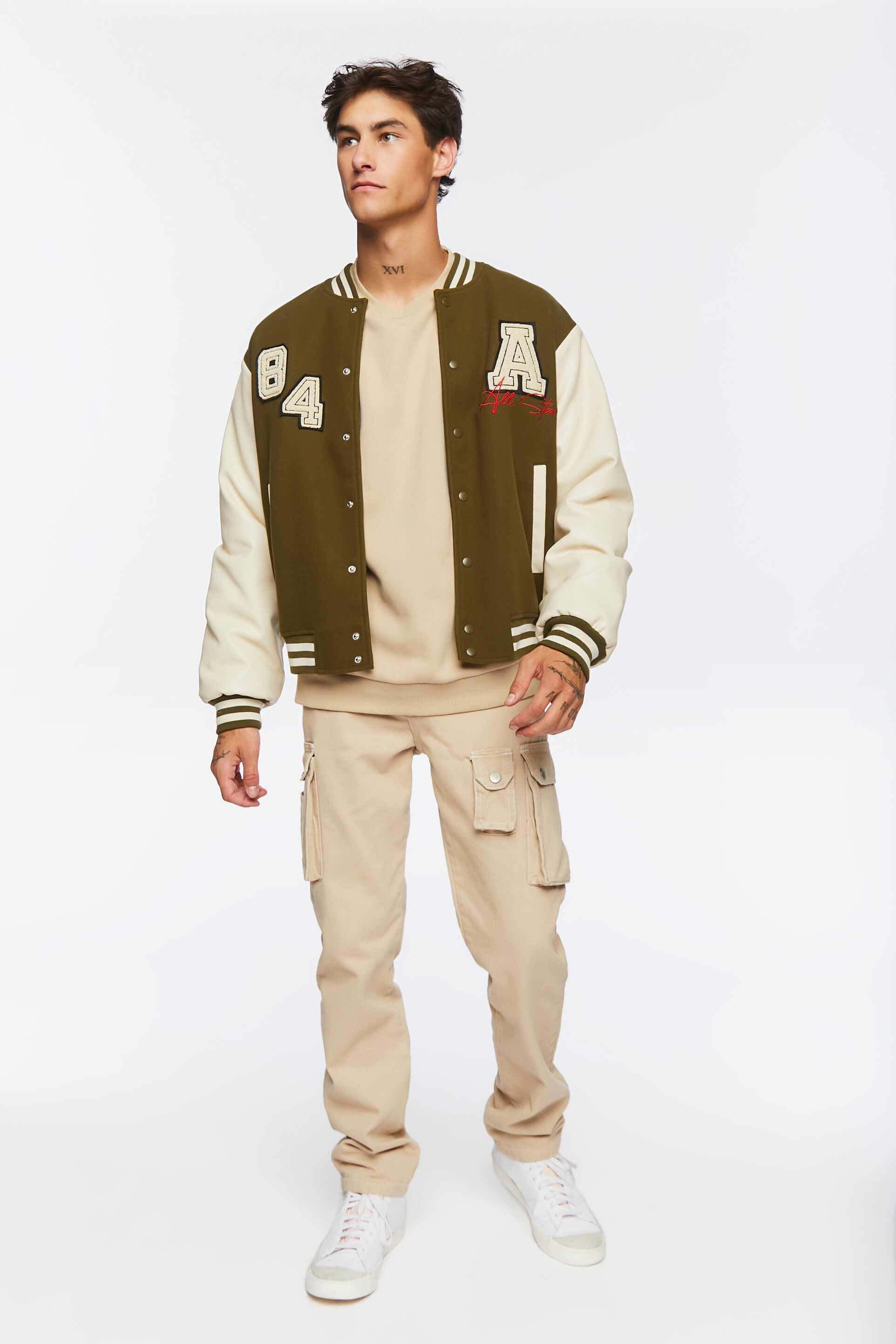 Men Apparel | All Star Varsity Jacket Dark Green Forever21 - XH21079