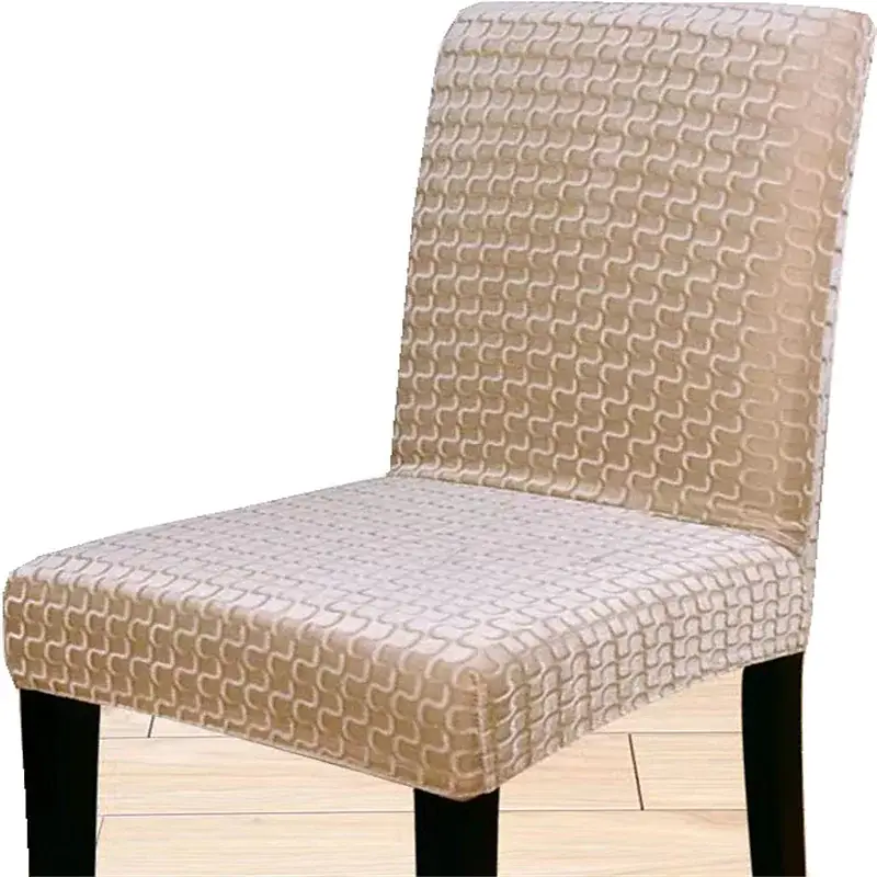 Stretch Spandex Jacquard Velvet Dining Chair Cover