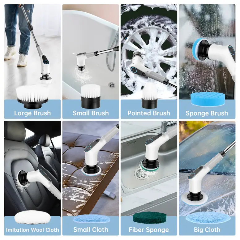 9 in 1 Multifunctional Electric Spin Scrubber