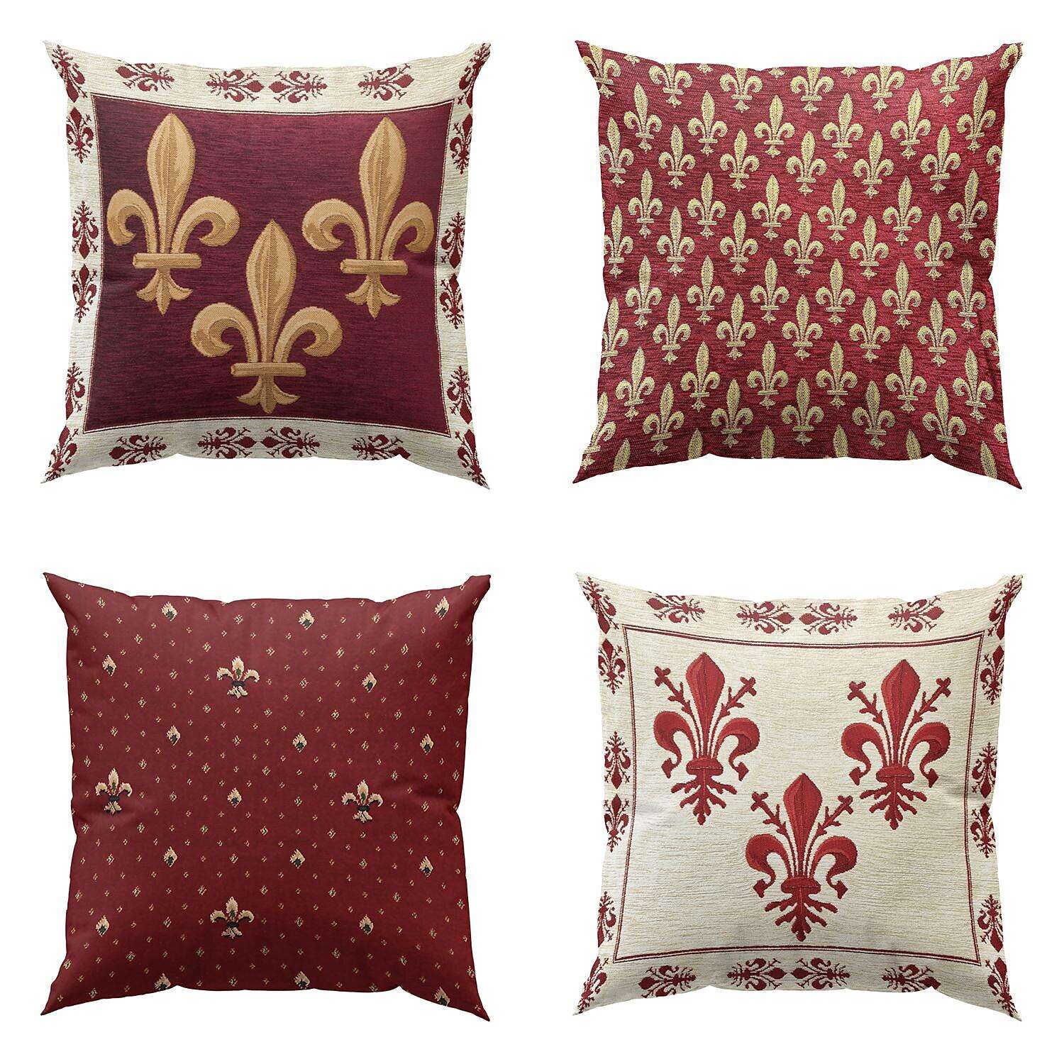 Fleur de Lis Double Side Pillow Cover 4PC