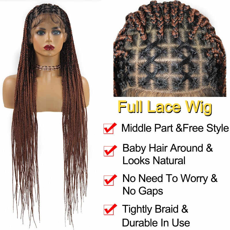 ombre knotless box braid frontal wig