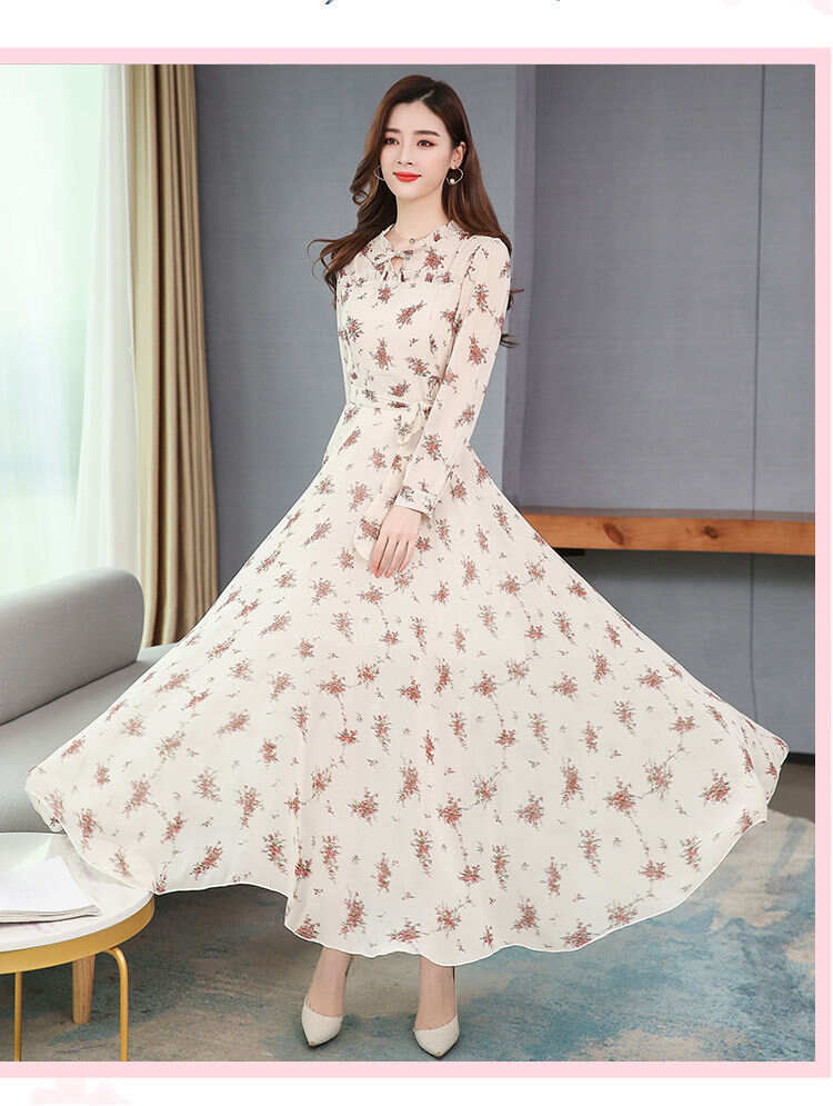 Waist Slimming Printed Dress