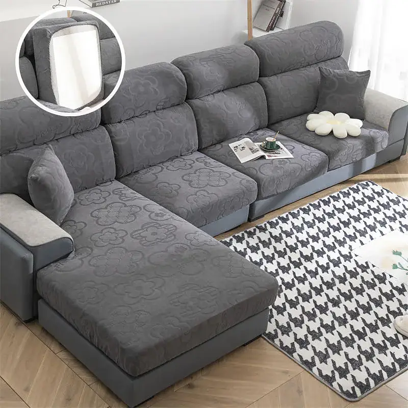 Jacquard Sofa Cushion Cover Elastic Fine Touch Sofa Protector Scratch