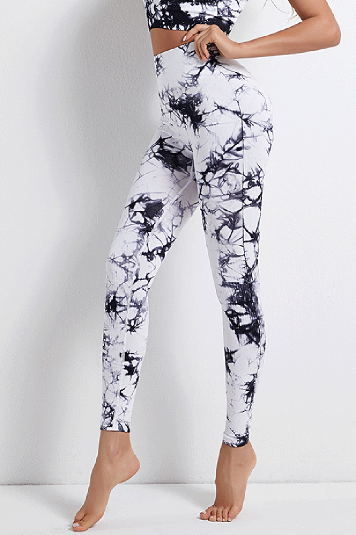 Tie Dye Elastic High Waist Sports Leggings