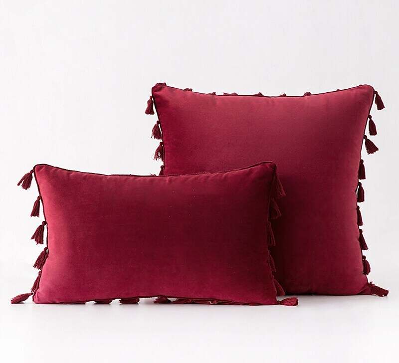 1 pcs Velvet Fringe Pillowcase Cover