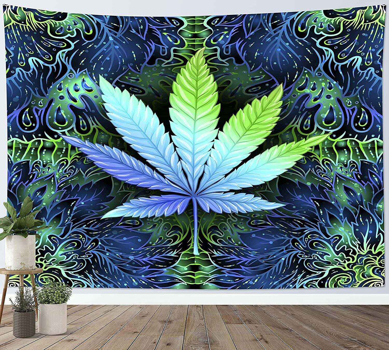 Trippy Weed Wall Tapestry Art Decor Photograph Backdrop