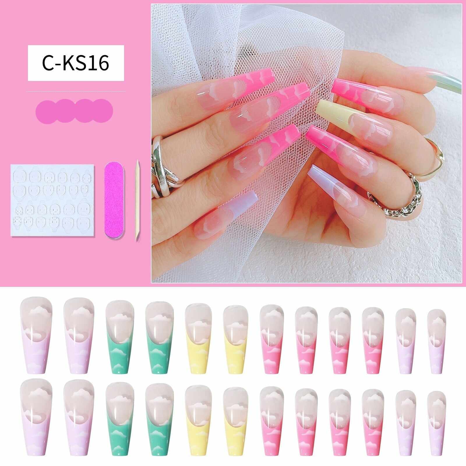 24 pcs/box matte ballerina false nails