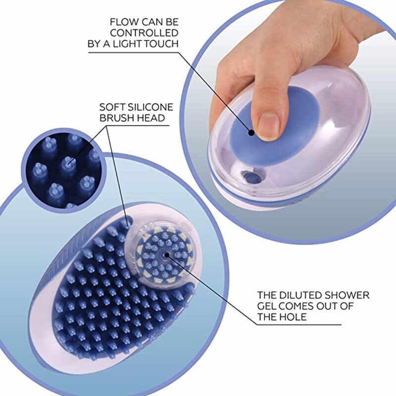 2 in 1 Pet SPA silicone Bath Brush Comb