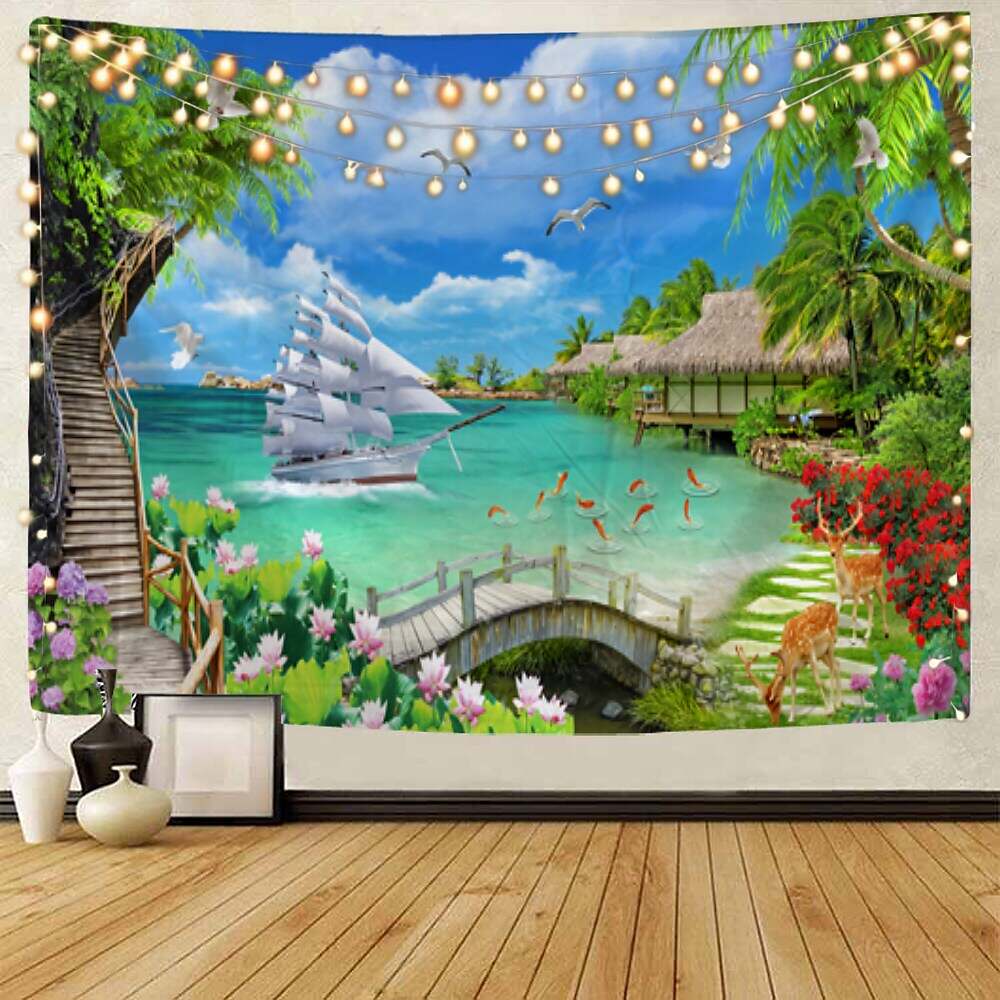 Waterfall Landscape Decorative Wall Tapestry Nature Background Cloth