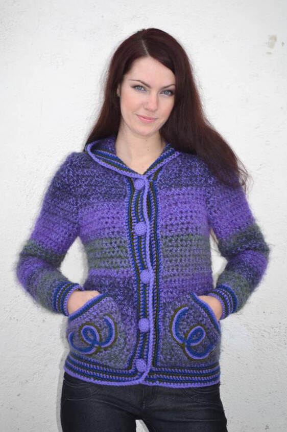 Women Casual Plus Size Long Sleeve Violet Spirit Sweater