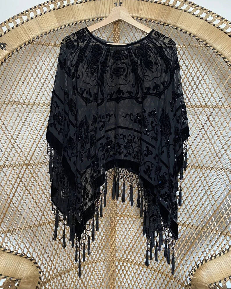 cape fringed kimono cardigan