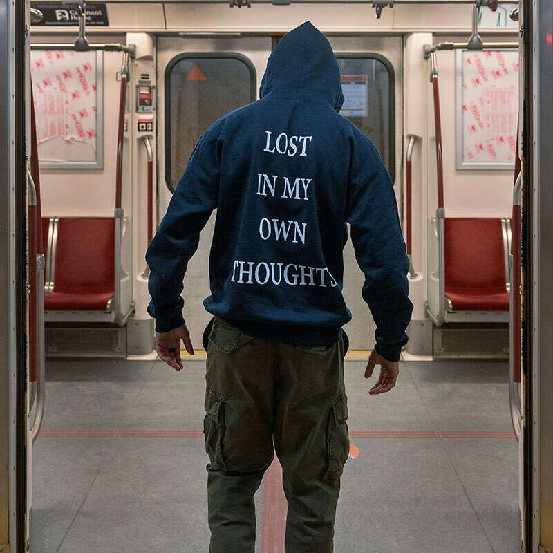 Lost In My Own Thoughts Print Causal Hoodie