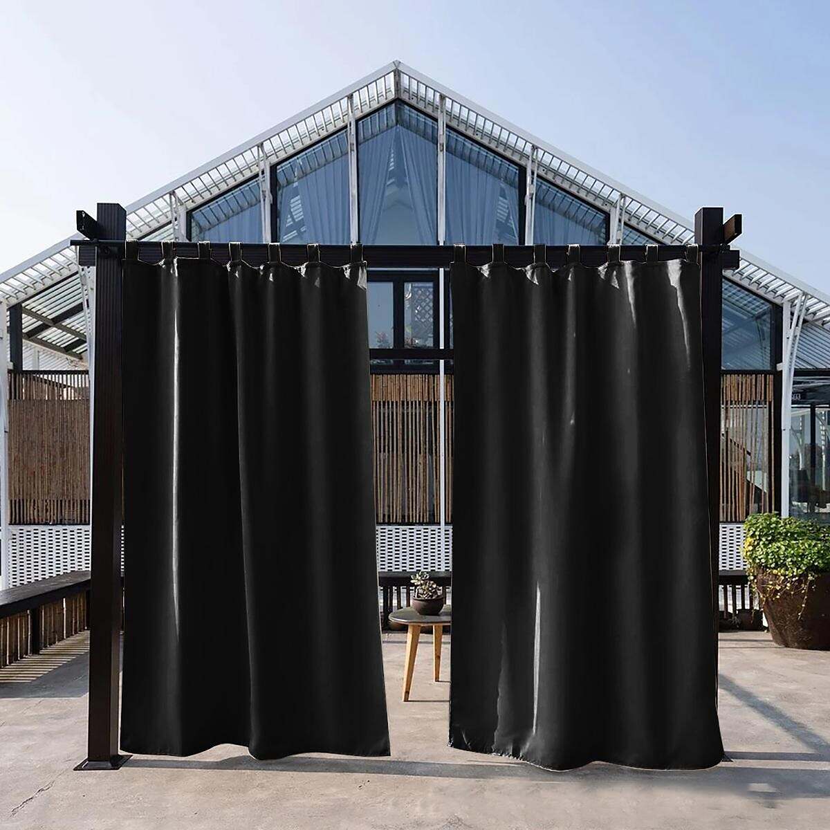 2 Panels Outdoor Curtain Privacy Waterproof