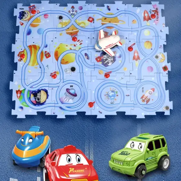 Last Day 70% OFF-🔥Children's Educational Puzzle Track Car Play Set