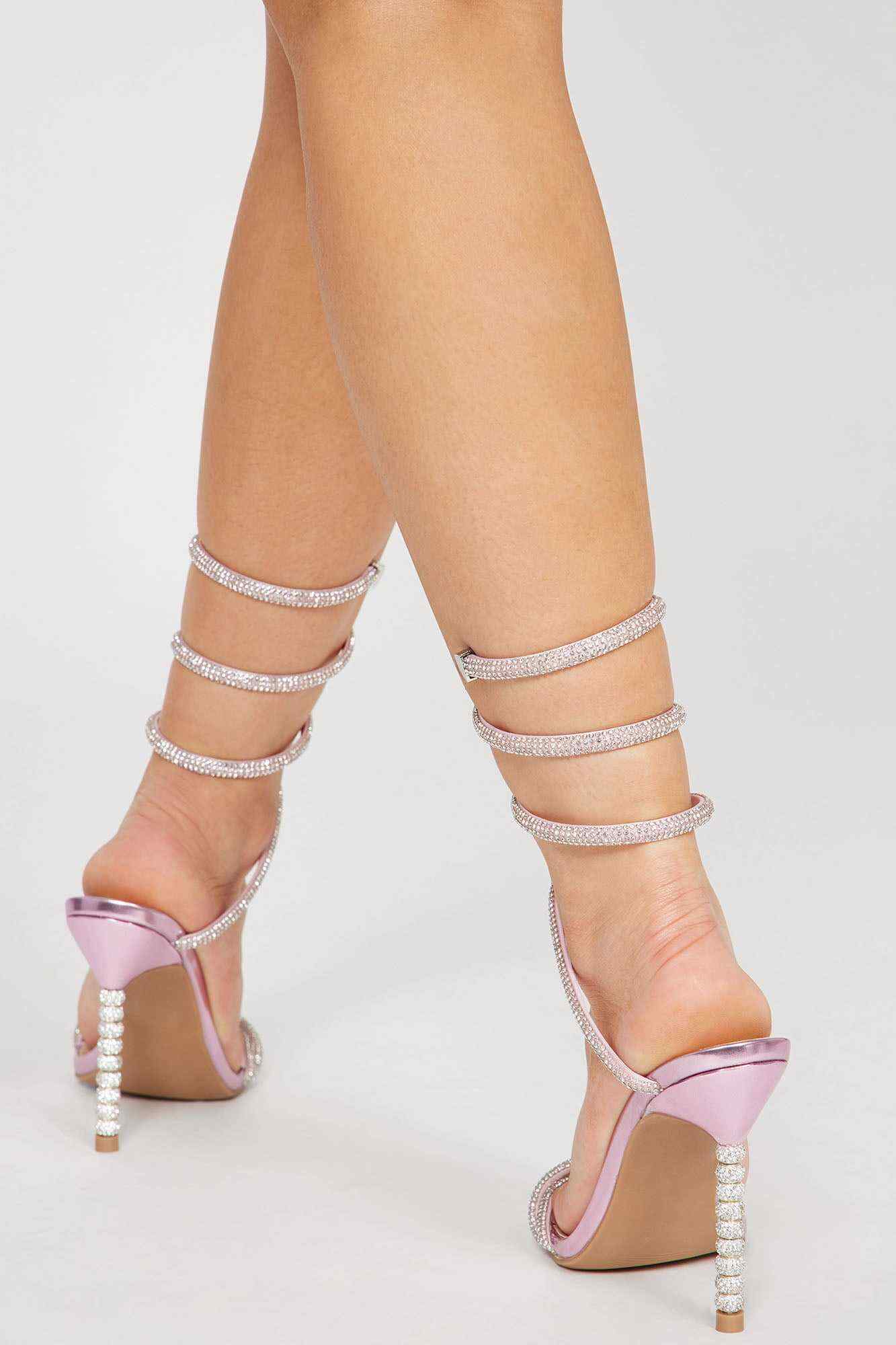 Overnight Party Strappy Heeled Sandals   Pink