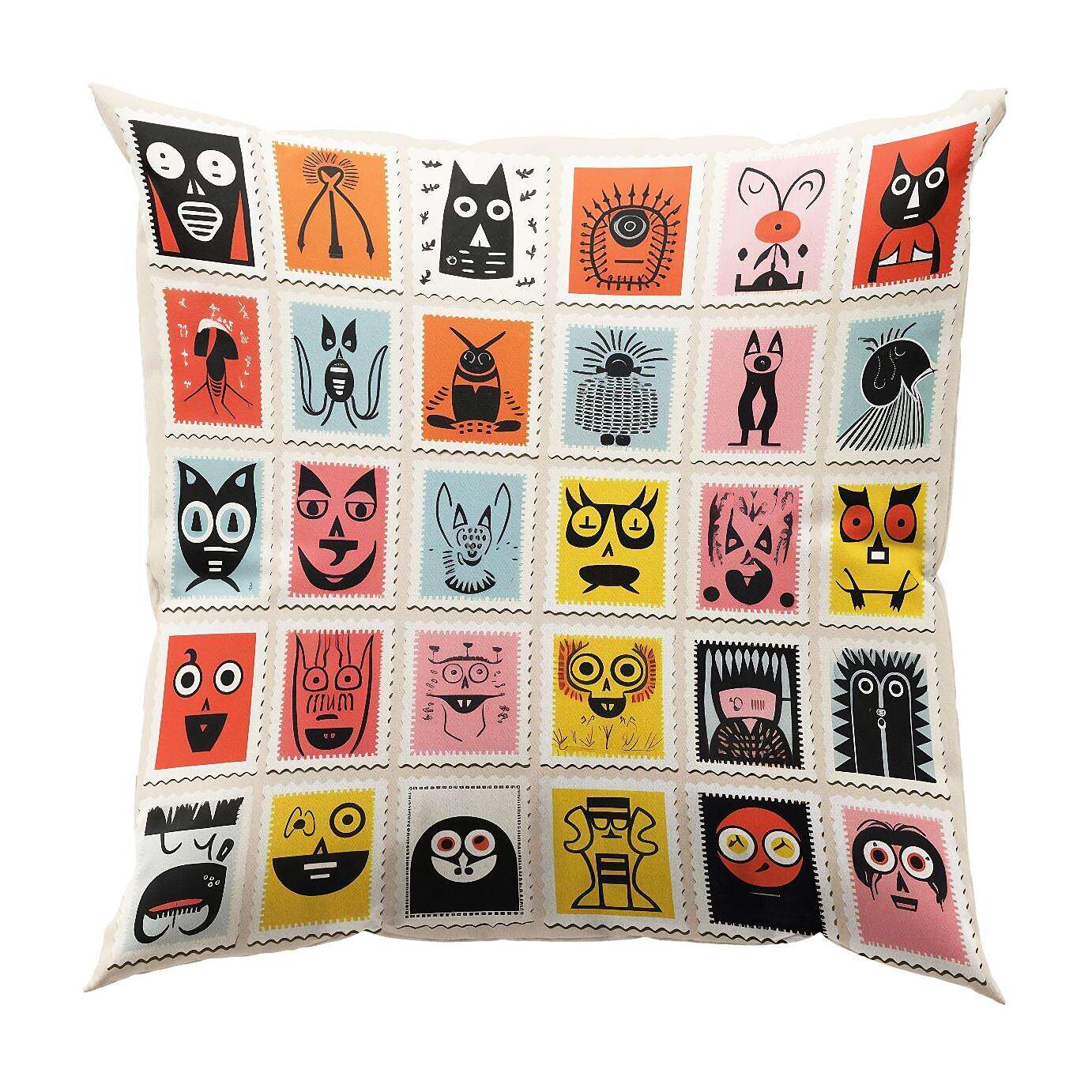 Stamp Collection Pillow Cover 1PC