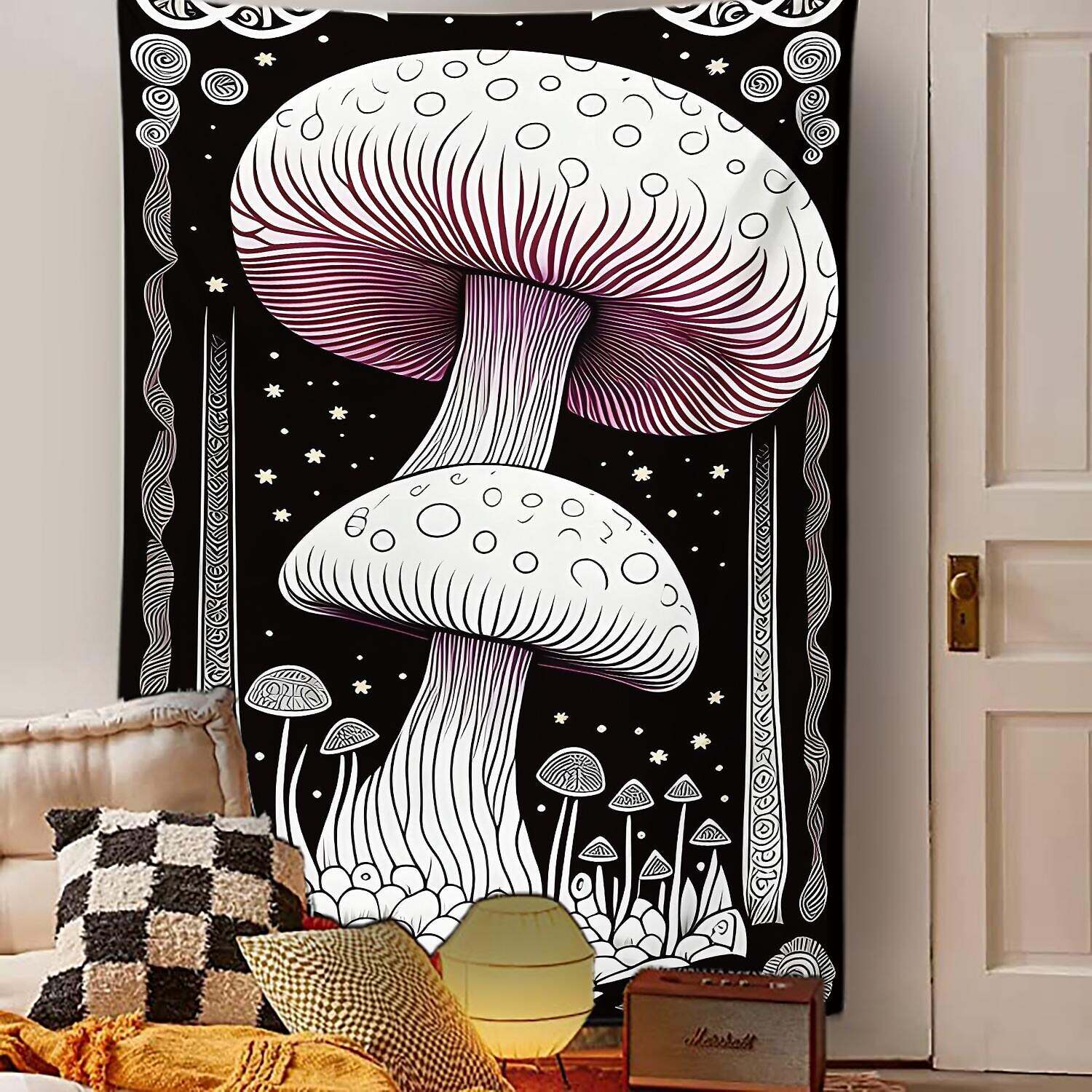 Trippy Mushroom Wall Tapestry Art Decor