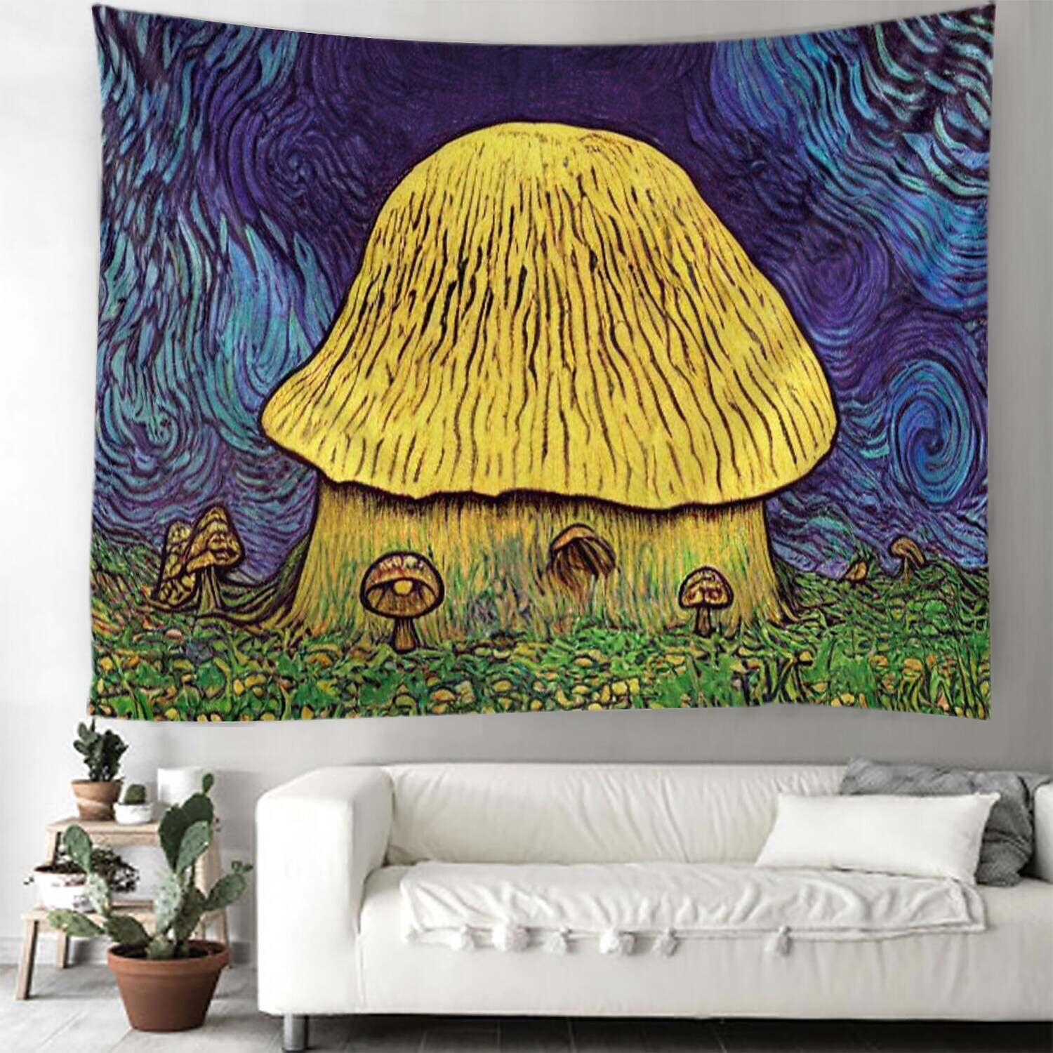 Trippy Mushroom Wall Tapestry Art Decor