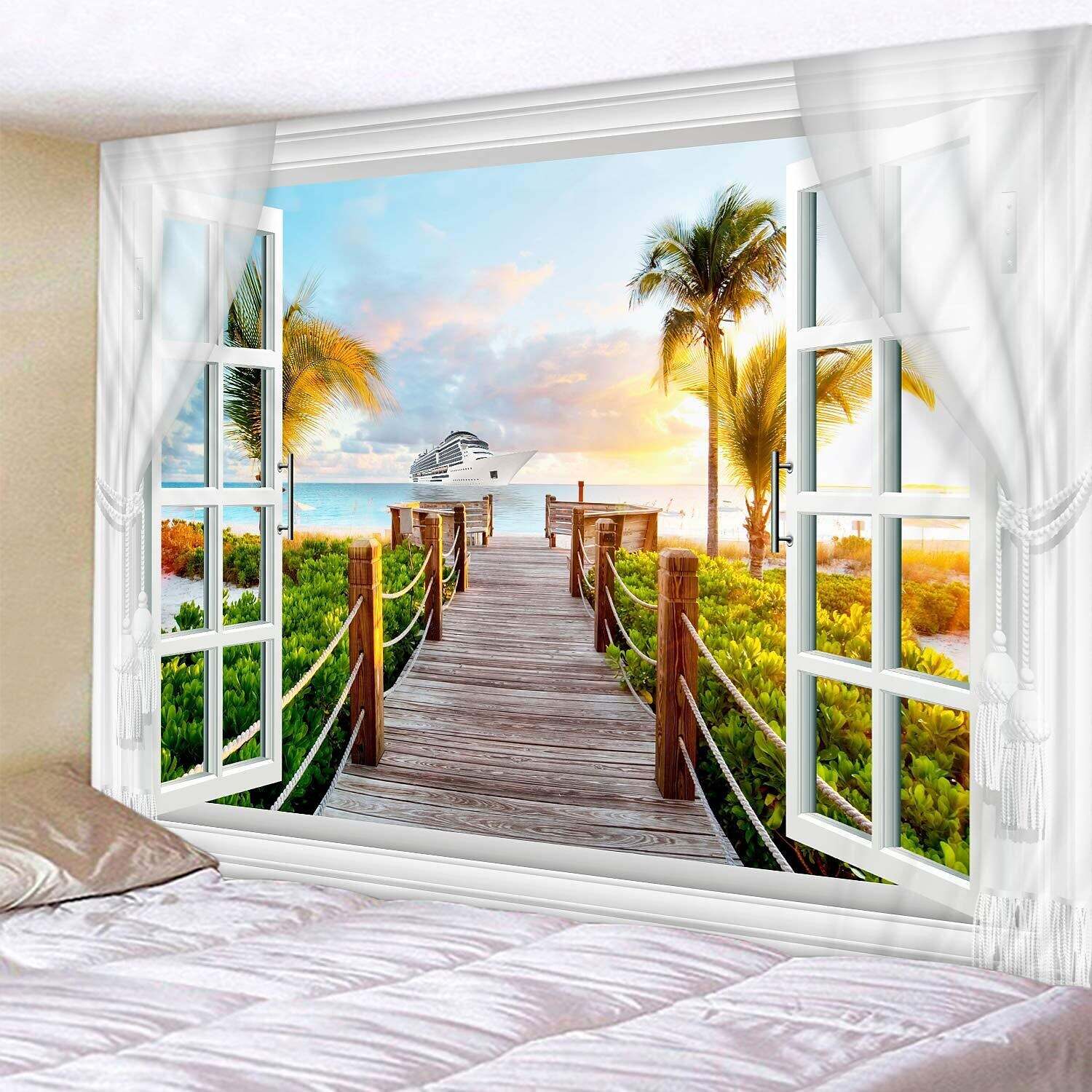 Beach Theme Wall Tapestry Art Decor Photograph Backdrop