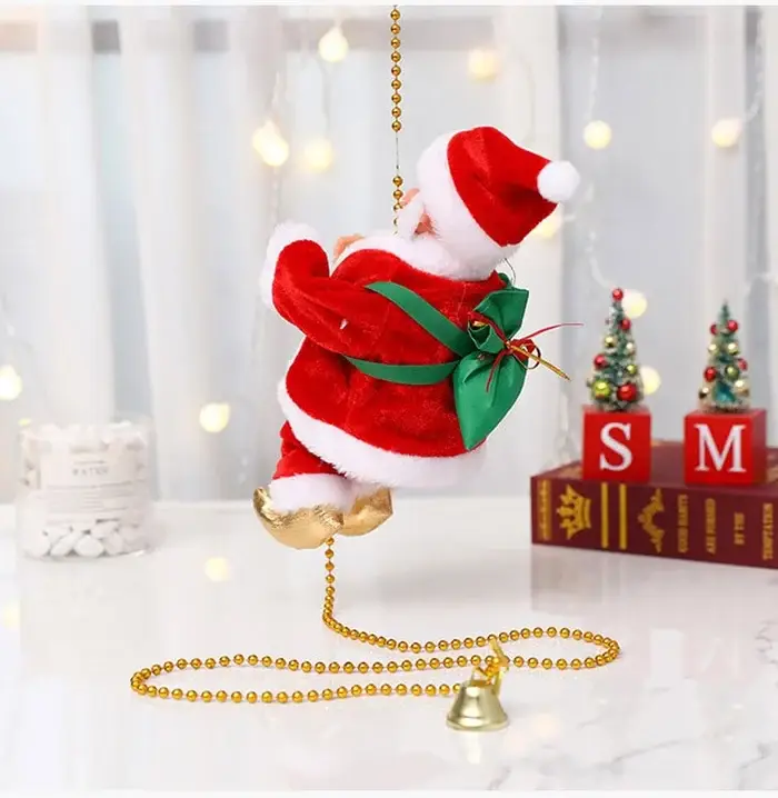 (🔥2023 BEST GIFT TO FAMILY🔥)Electric Chimney Climbing Santa Claus Musical Toys