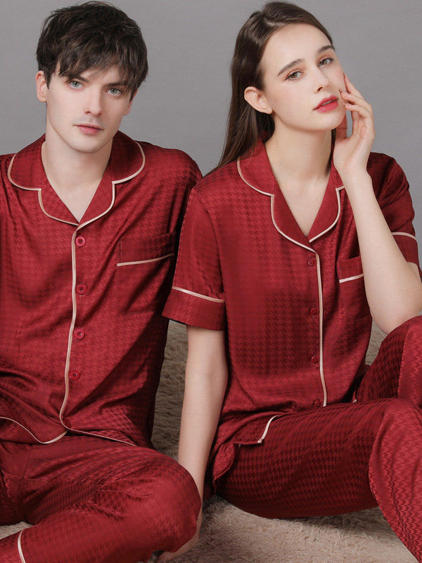 Regular Sleeve Others Casual Plain Regular Fit Matching Couple Pajama Set