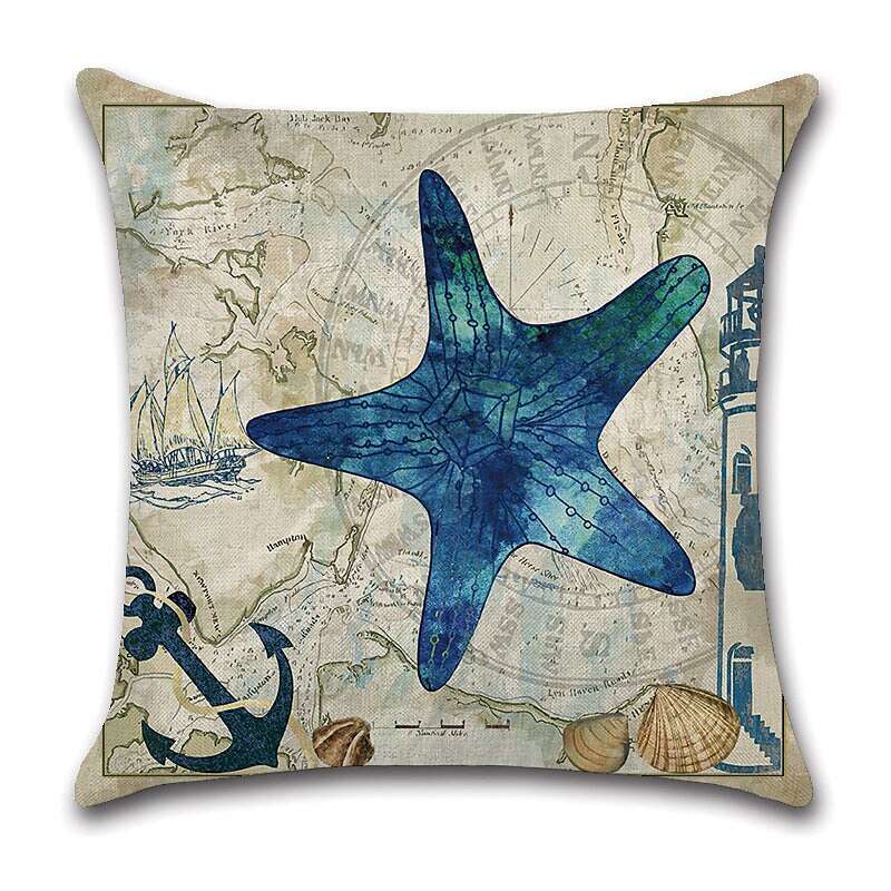 1pc Throw Pillow Cover Ocean Tutle Animal Zipper Traditional Classic Outdoor Cushion for Sofa Couch Bed Chair