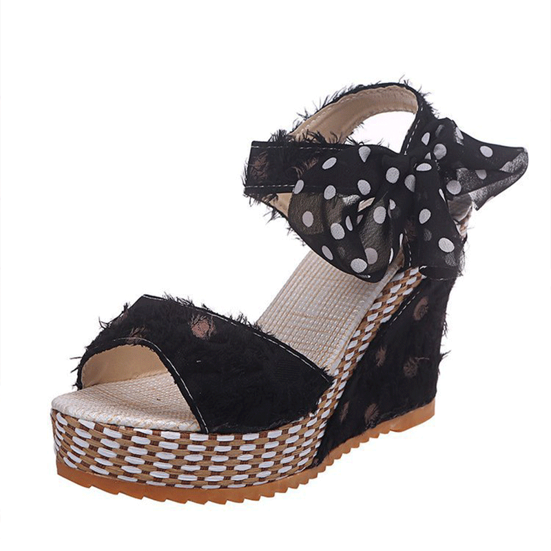 Polka Dot Open Toe Sandals