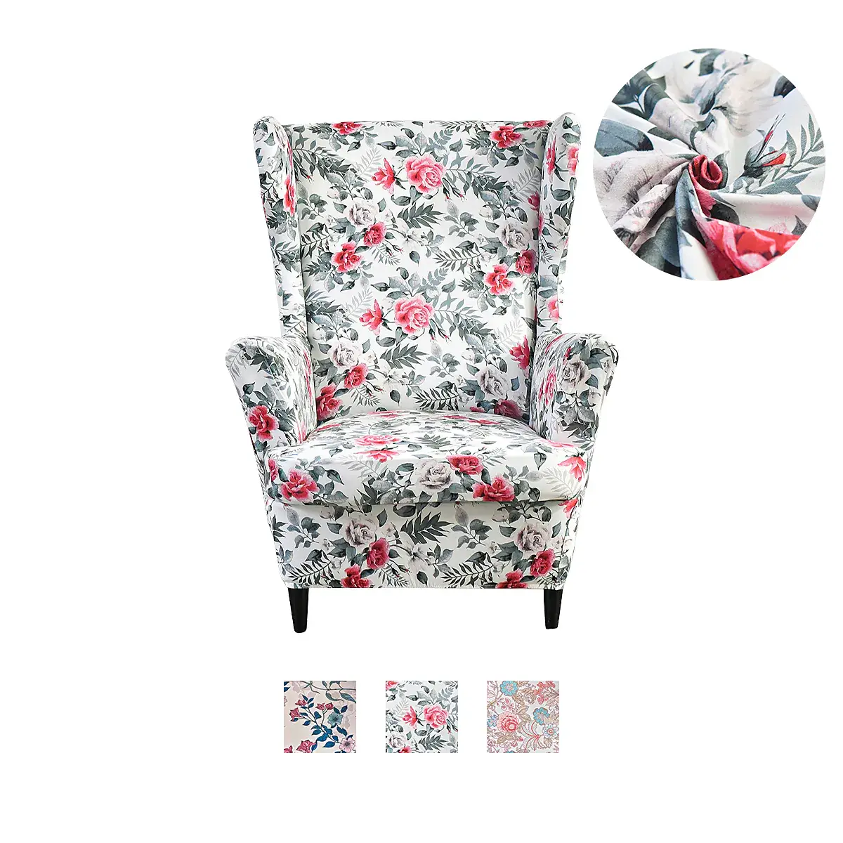 Wing Chair Slipcovers with Seat Cushion Cover for Strandmon Chair