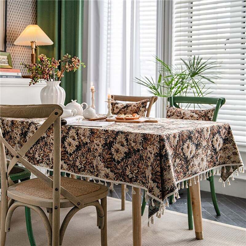 Farmhouse Style Pastoral Tablecloth Sunflower Table Cloth