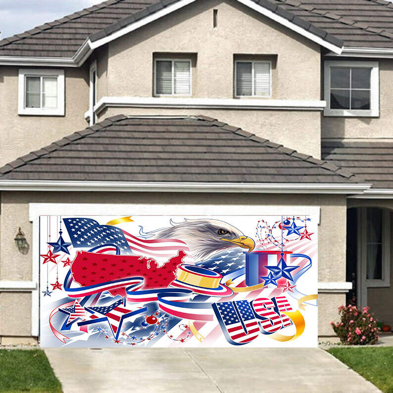 Patriotic  Independence Day Garage Door Mural